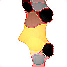 Disco-Shirt Ruffle gelb (XL)